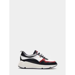 Tricolor leather athletic shoe