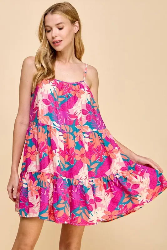 TROPICAL TIERED SUNDRESS