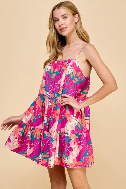 TROPICAL TIERED SUNDRESS