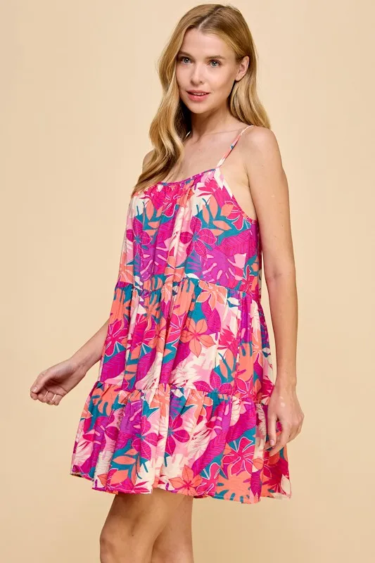 TROPICAL TIERED SUNDRESS