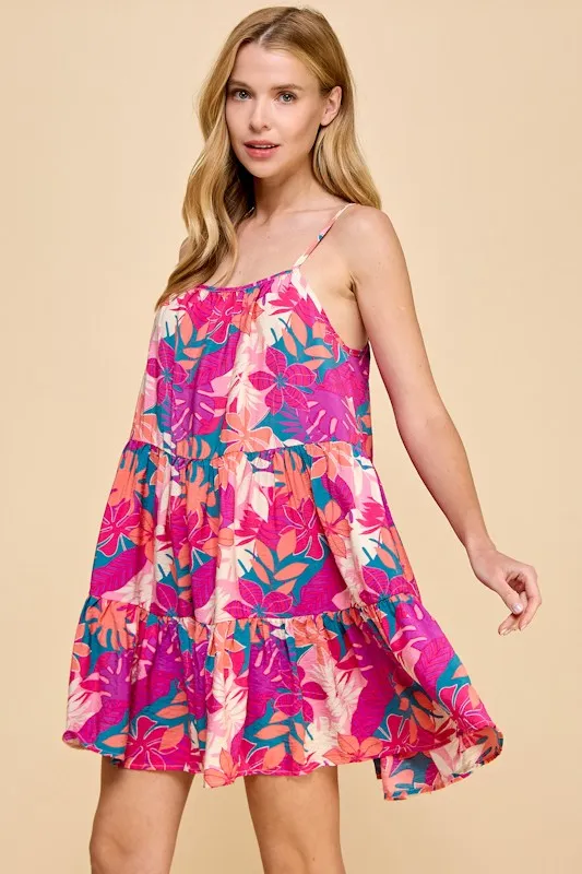 TROPICAL TIERED SUNDRESS