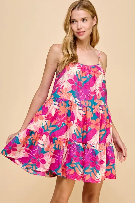 TROPICAL TIERED SUNDRESS