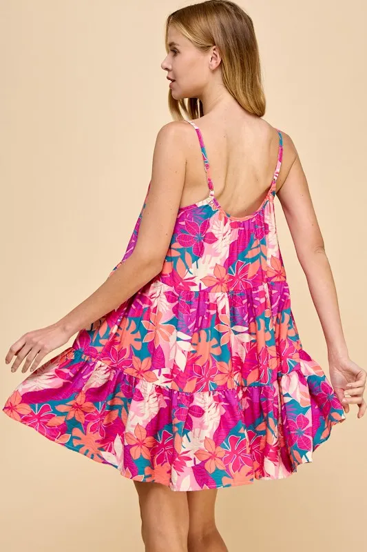 TROPICAL TIERED SUNDRESS