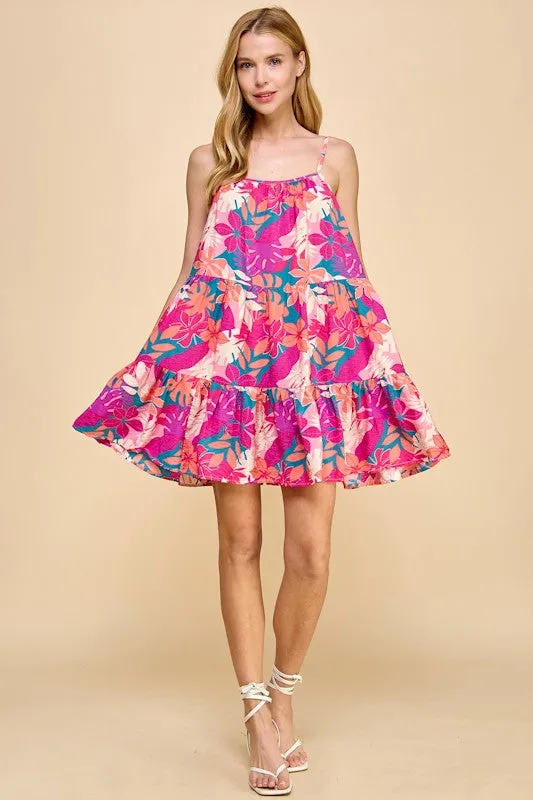 TROPICAL TIERED SUNDRESS