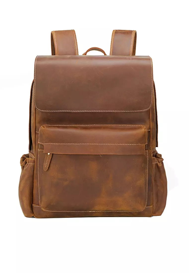 Vintage Crazy Horse Leather Backpack by Twenty Eight Shoes VANSA