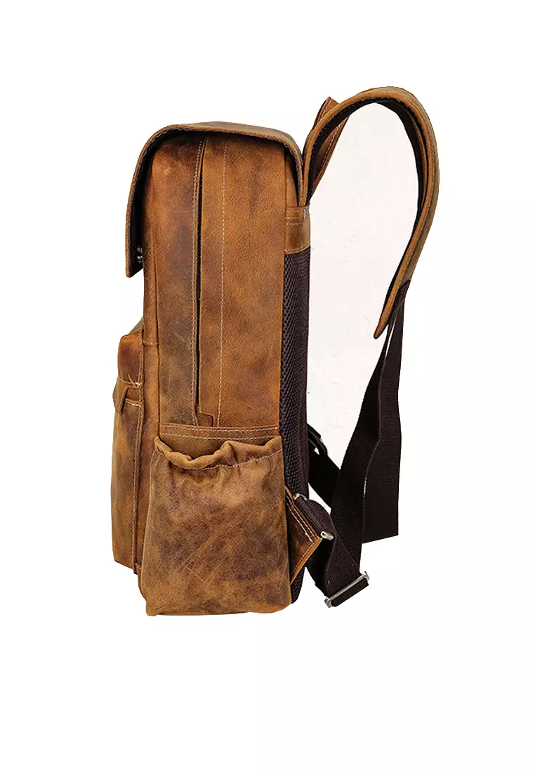 Vintage Crazy Horse Leather Backpack by Twenty Eight Shoes VANSA