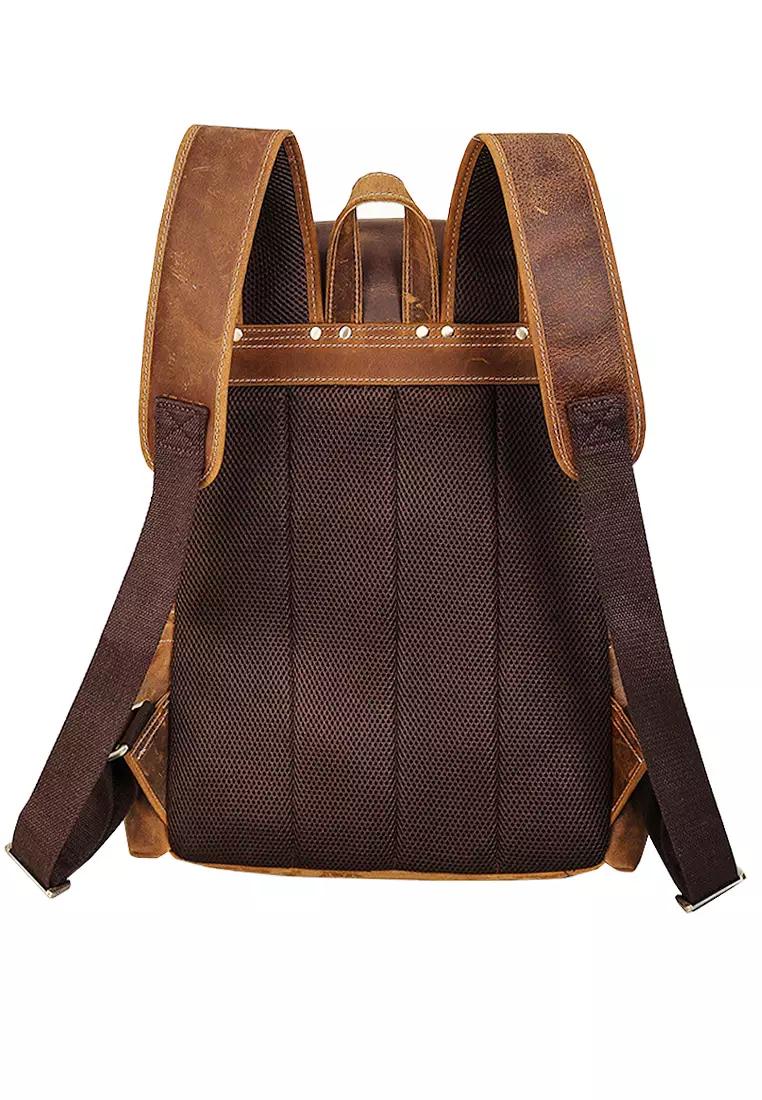 Vintage Crazy Horse Leather Backpack by Twenty Eight Shoes VANSA