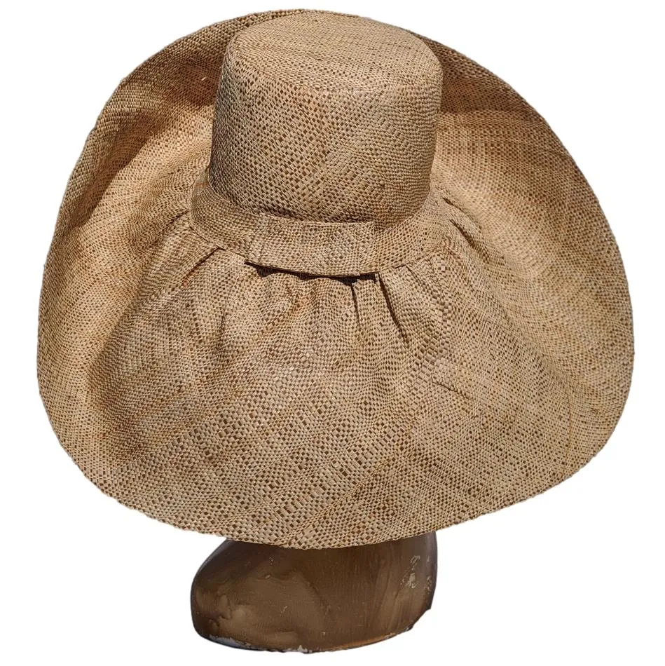 7 Oversized Brim Raffia Sun Hat | UPF 50 | Natural & Tan Straw Hat for Women