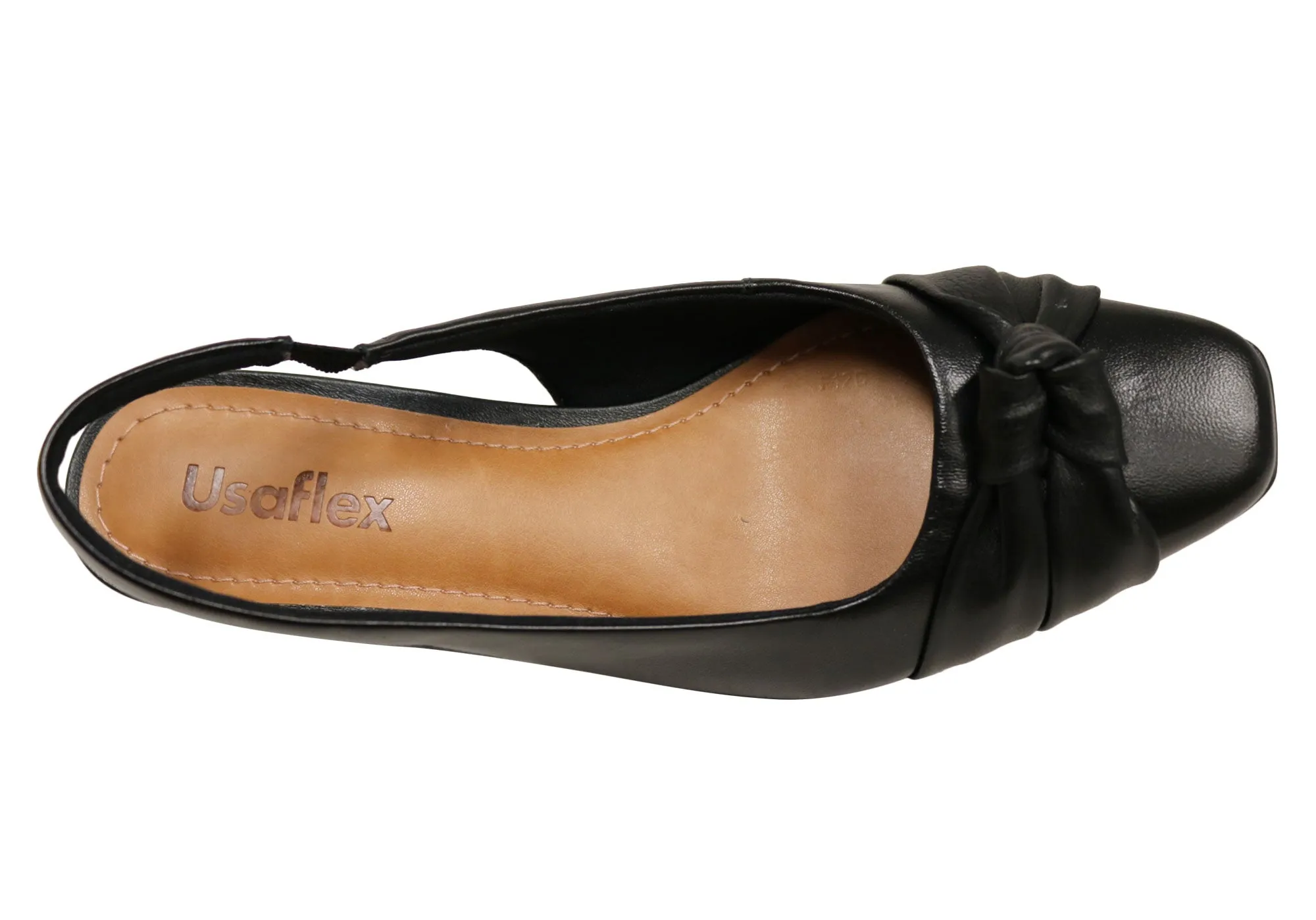 Usaflex Delaney Womens Comfort Leather Low Heel Shoes Made In Brazil