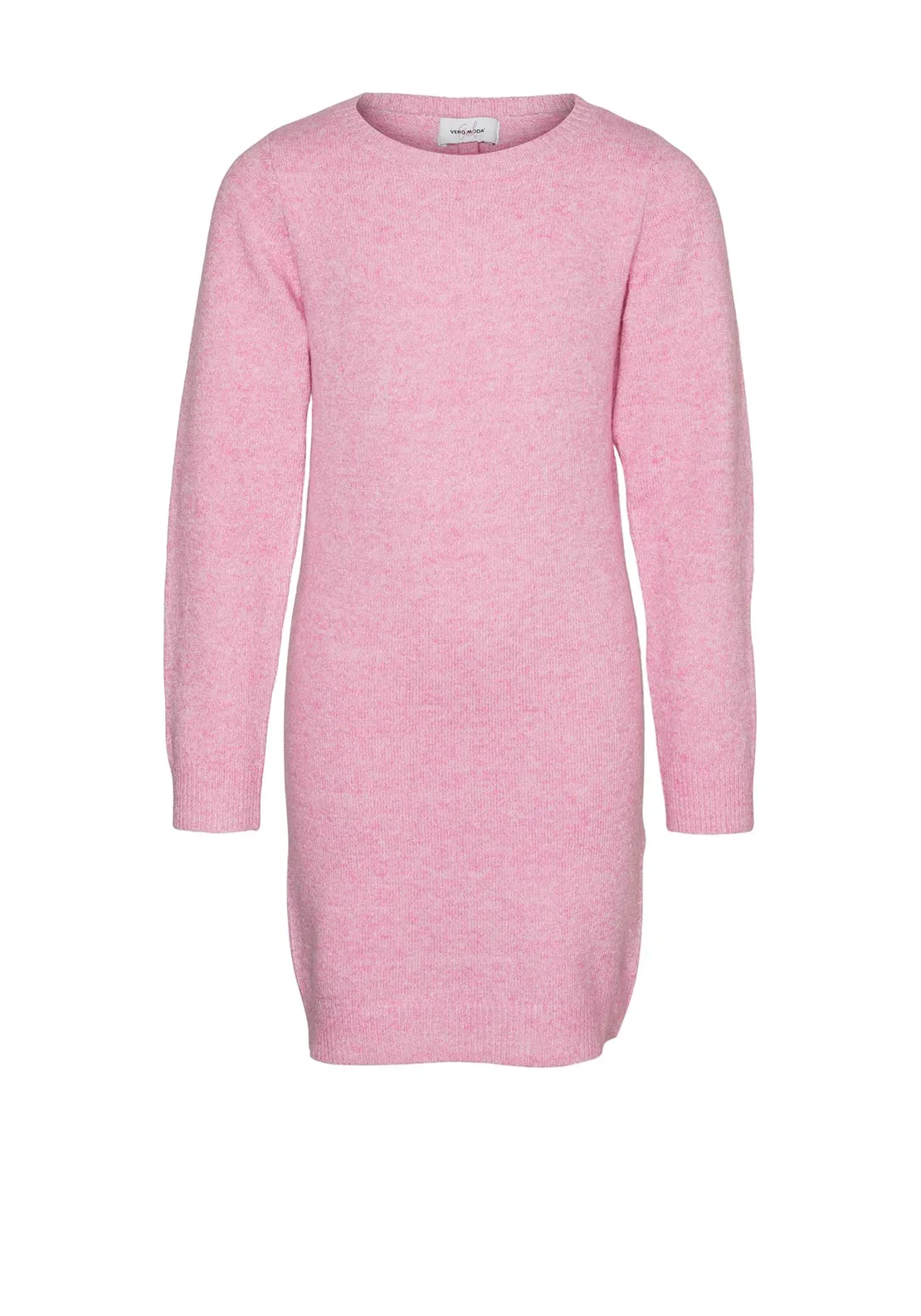 Vero Moda Girl Doffy Long Sleeve Knit Dress, Pink