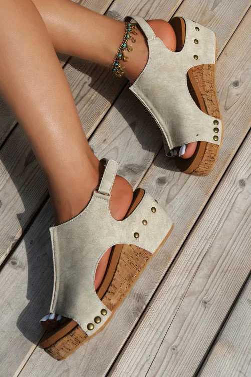 Vintage Studded Wedges