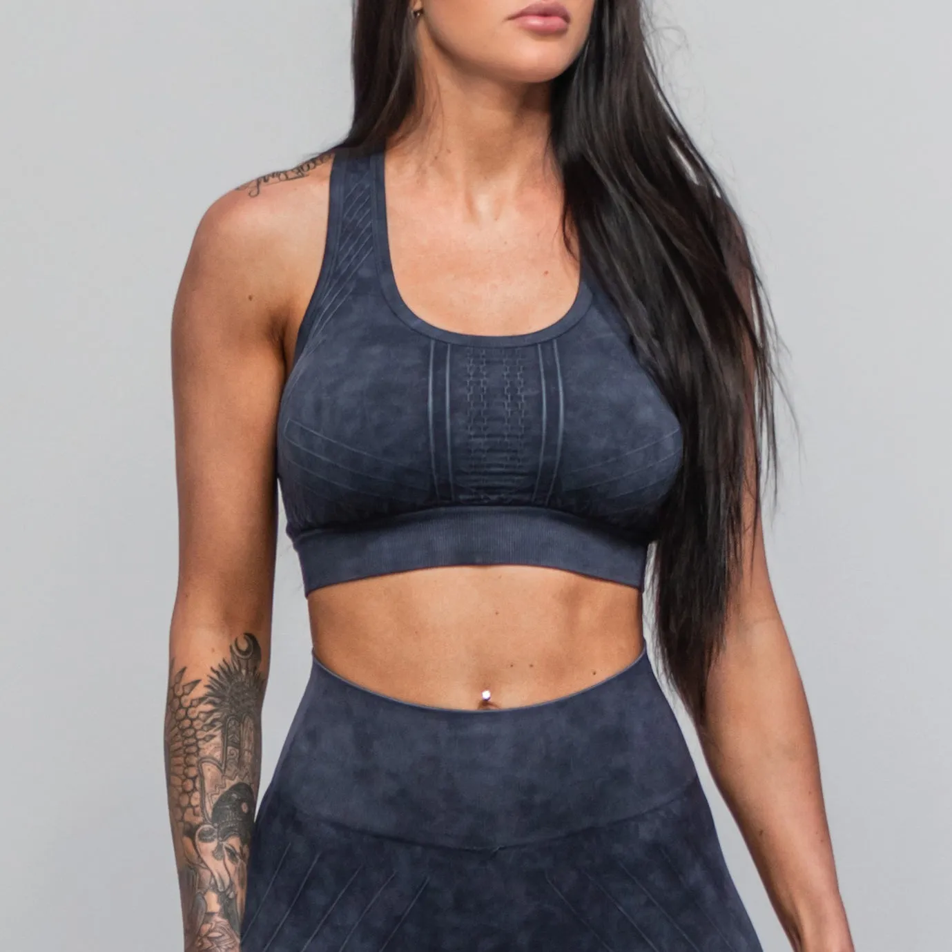 Vintage Wash Sports Bra- Indigo