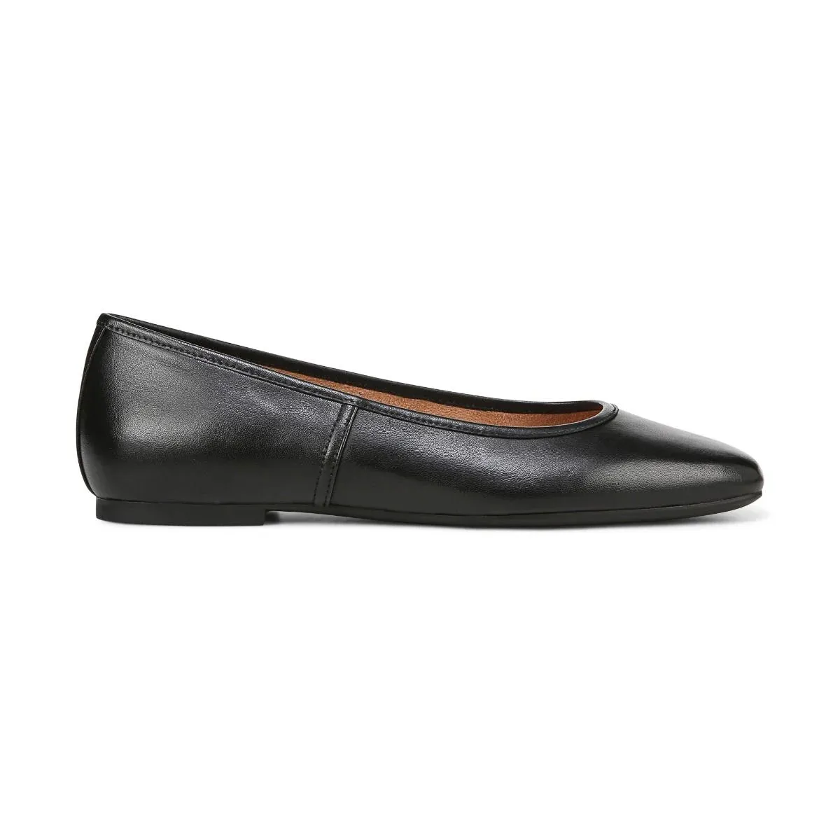 Vionic Orinda Ballet Flat Black Leather Women's