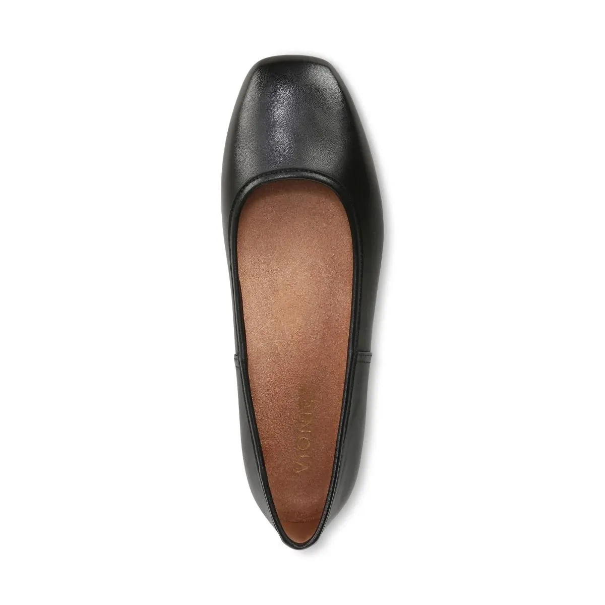 Vionic Orinda Ballet Flat Black Leather Women's