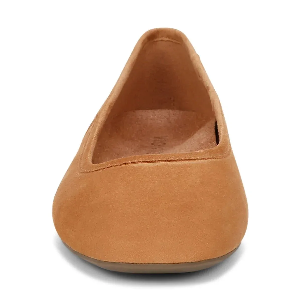 Vionic Orinda Ballet Flat Camel Suede Women's