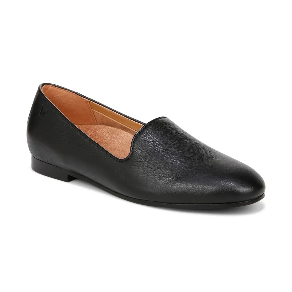 Vionic Willa II Black Leather Flat Women's