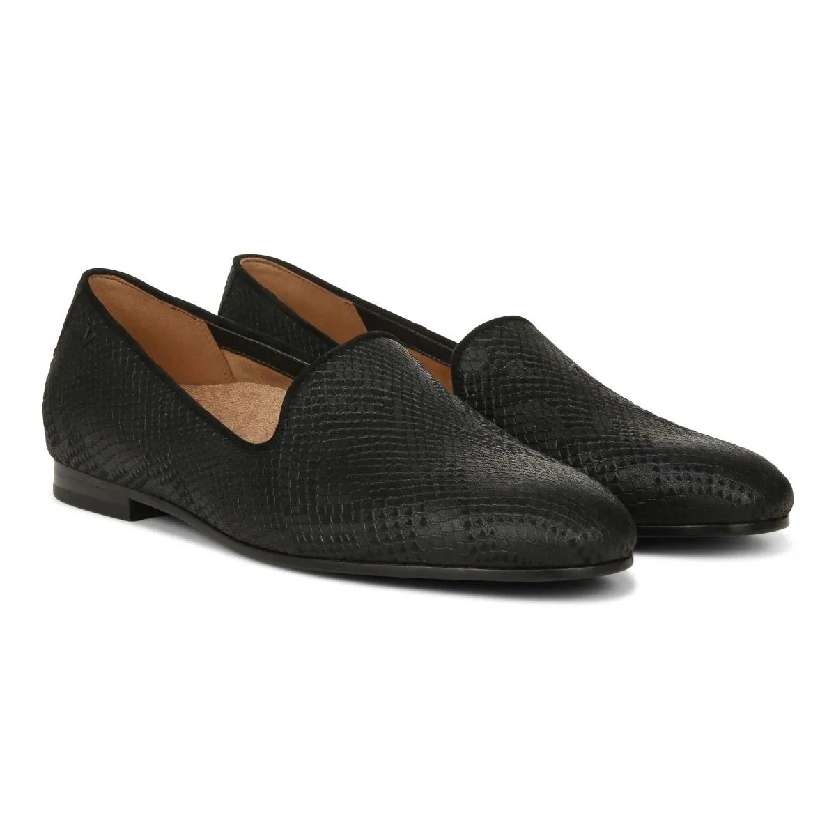 Vionic Willa II Flat Embossed Black Snake Women's