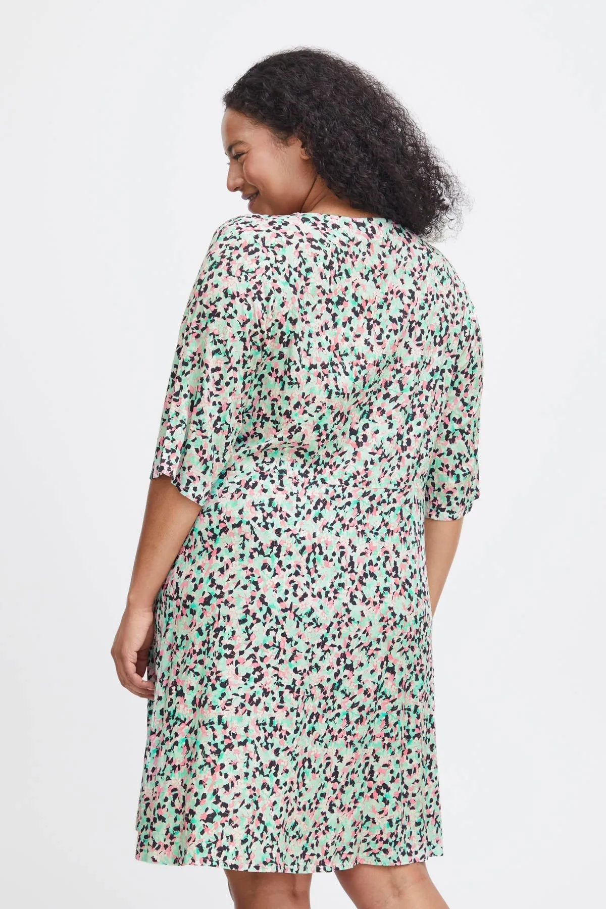 Viscose Dress in Green Print