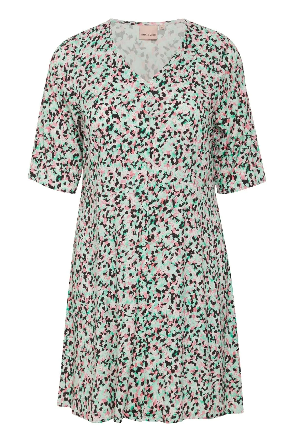 Viscose Dress in Green Print