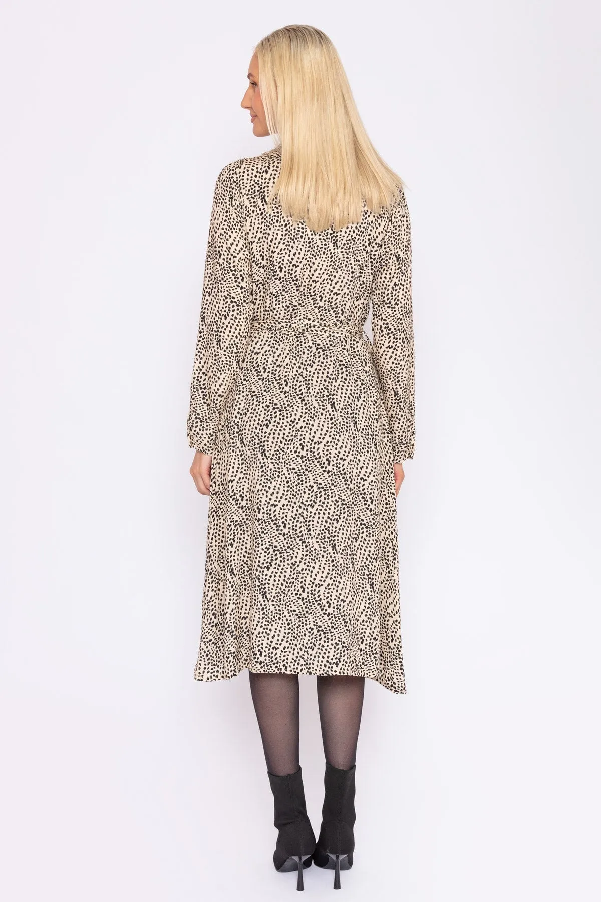 Viscose Shirt Dress in Animal Print