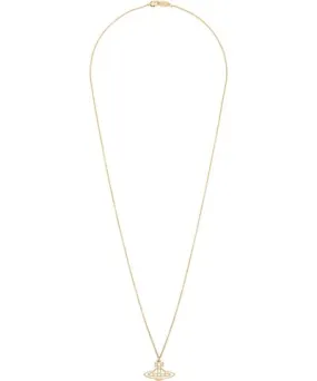 Vivienne Westwood Gold Thin Lines Flat Orb Pendant Necklace