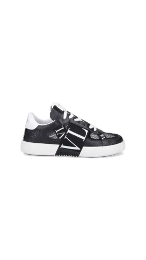 VL7N Banded Calfskin Leather Sneakers - White/Black