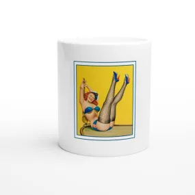 Pin Up Girl Stockings Ceramic Mug