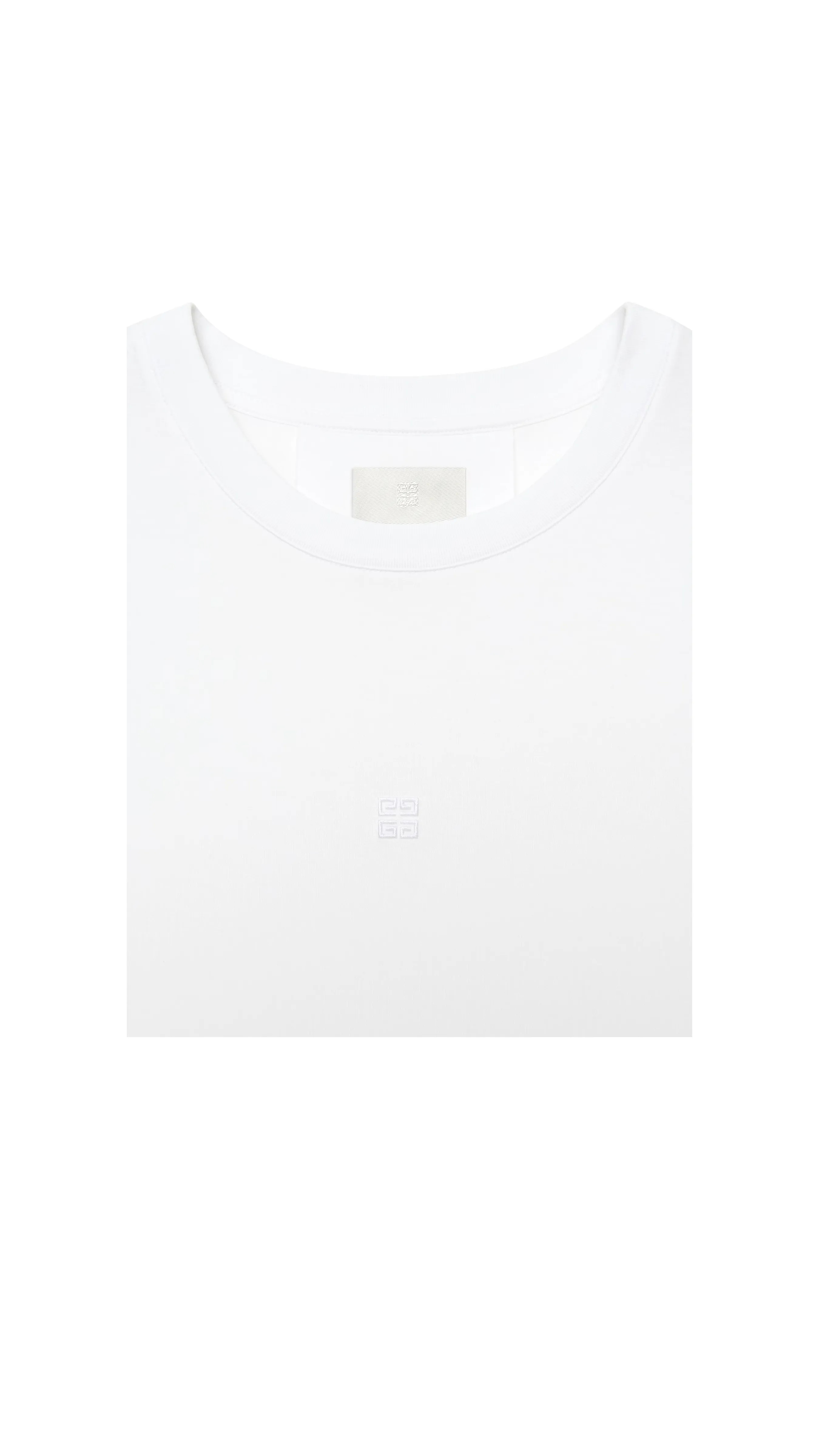 White Cotton T-shirt with 4G Embroidery in Slim Fit