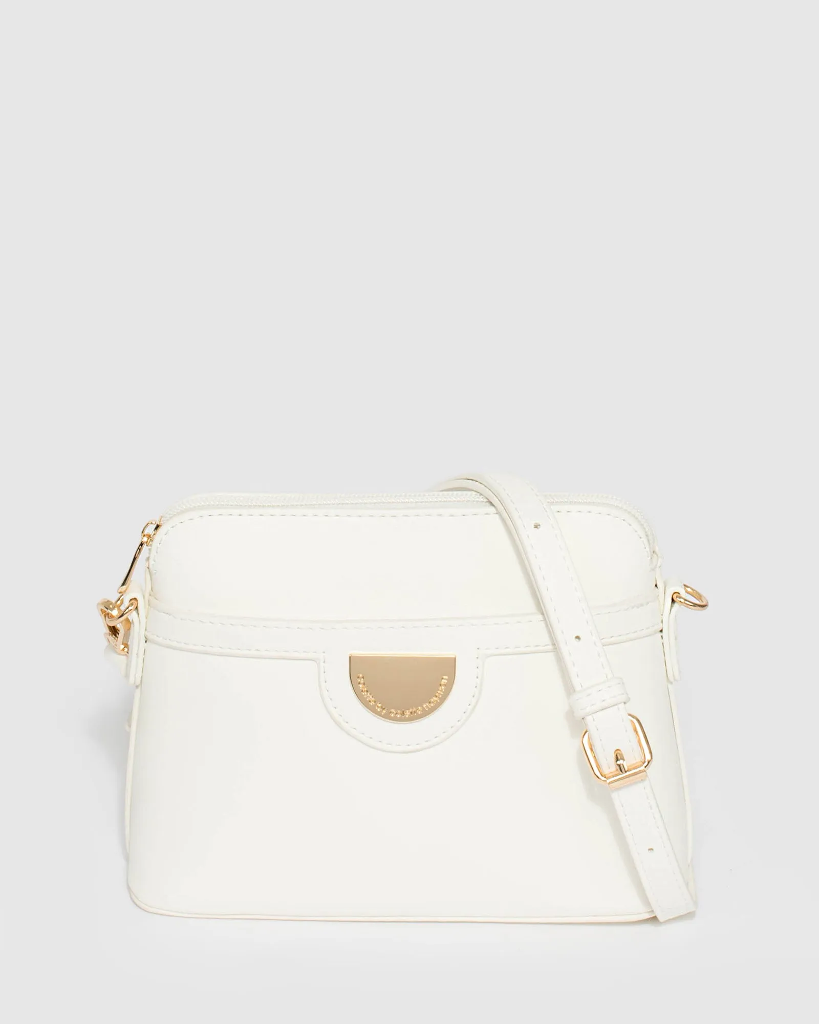 White Karen Plate II Crossbody Bag