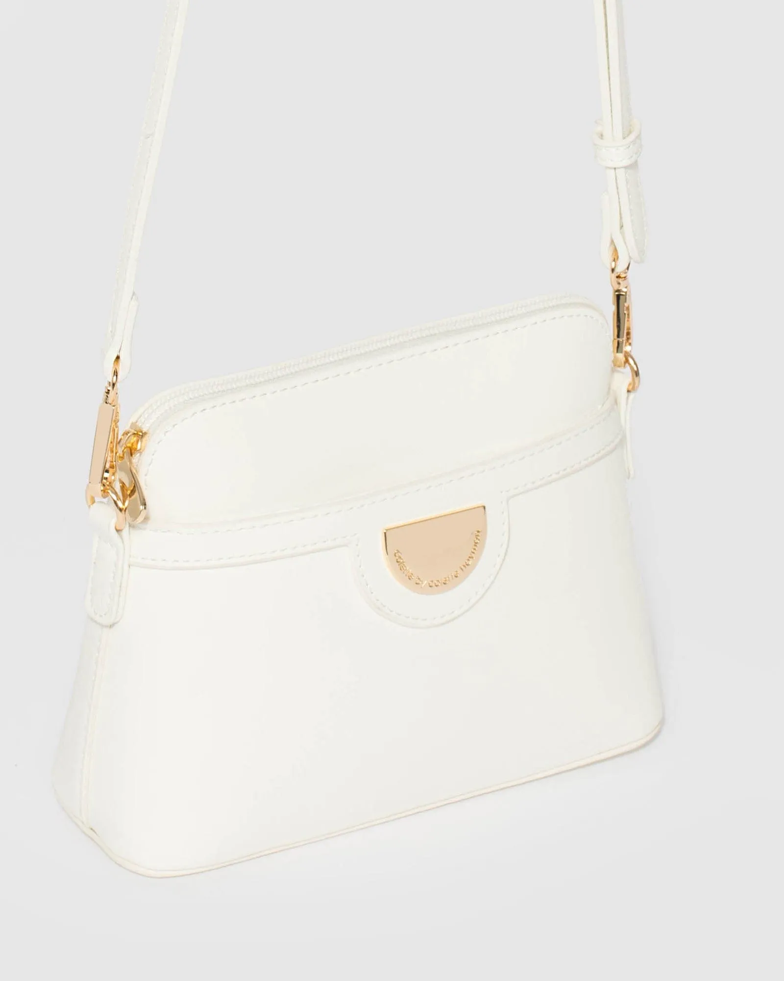 White Karen Plate II Crossbody Bag