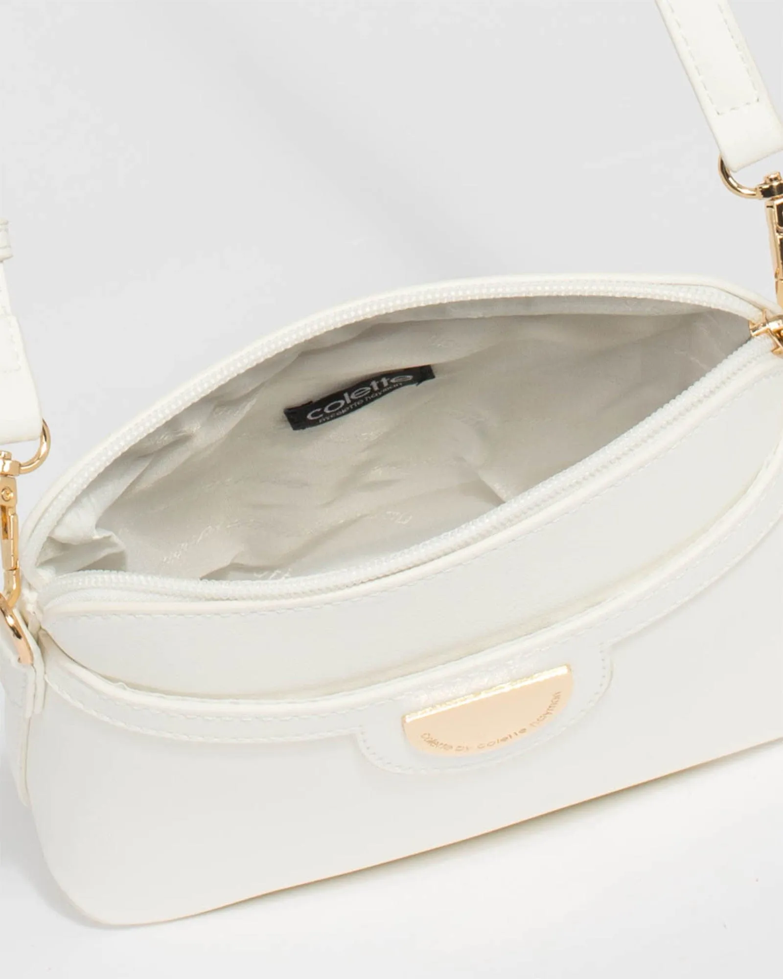 White Karen Plate II Crossbody Bag