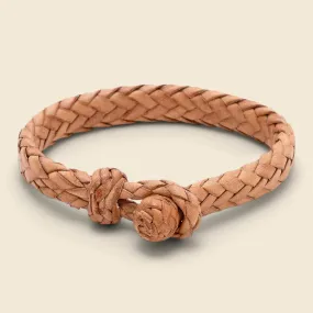 Wide Flat Weaved Bracelet - Tan