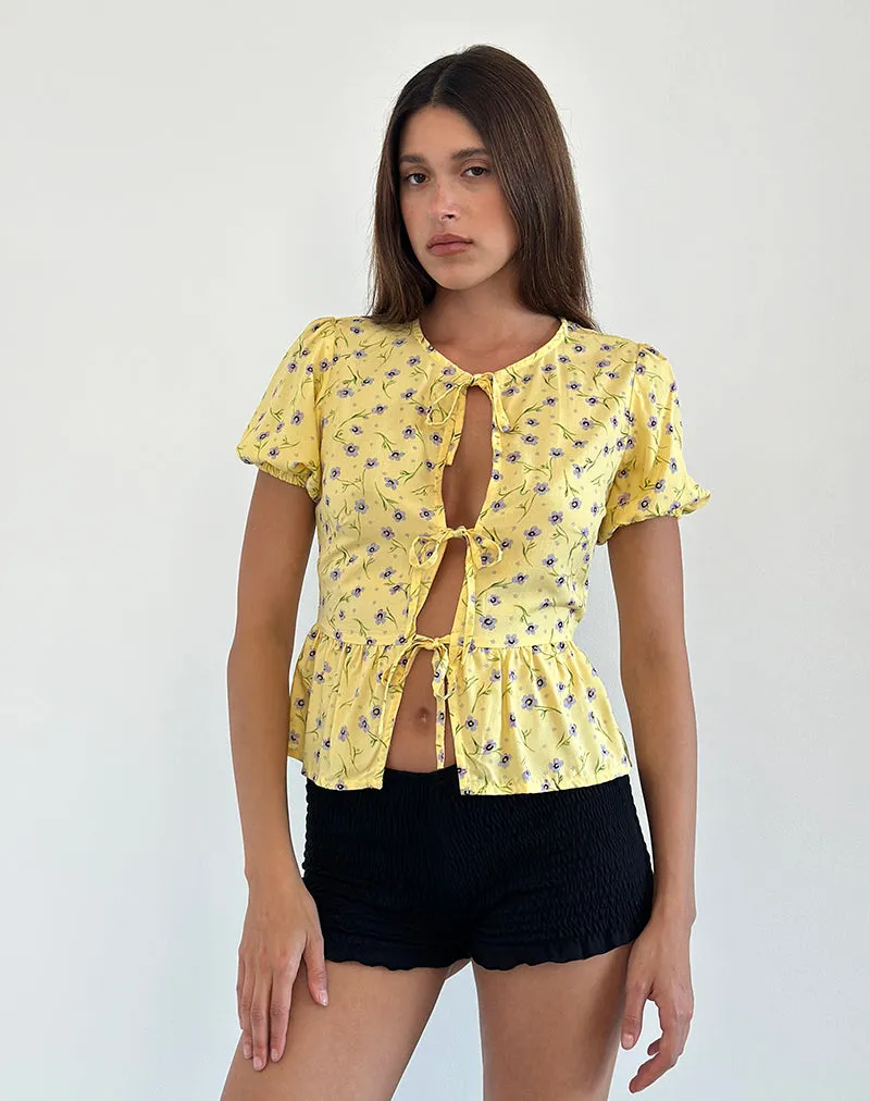 Wild Flower Lemon Drop Omoni Mini Dress