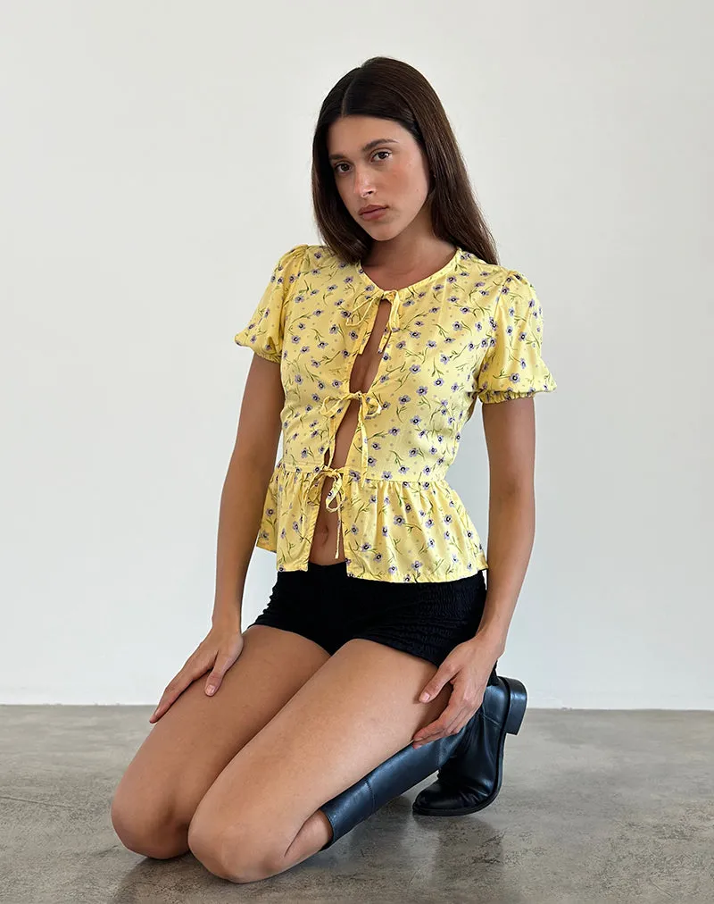 Wild Flower Lemon Drop Omoni Mini Dress