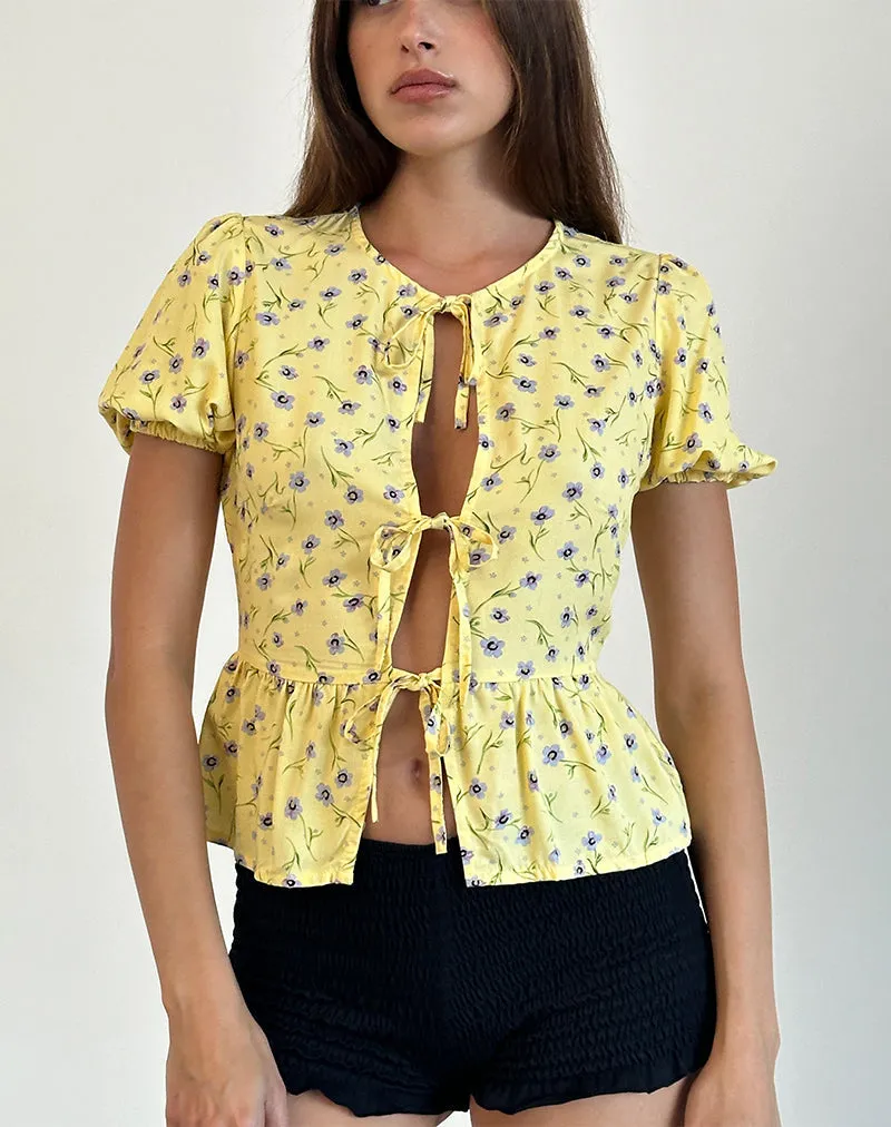 Wild Flower Lemon Drop Omoni Mini Dress