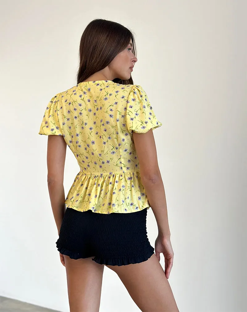 Wild Flower Lemon Drop Omoni Mini Dress