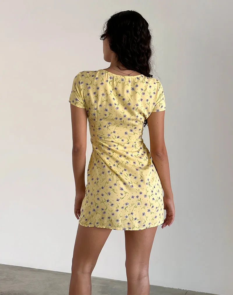 Wild Flower Lemon Drop Omoni Mini Dress