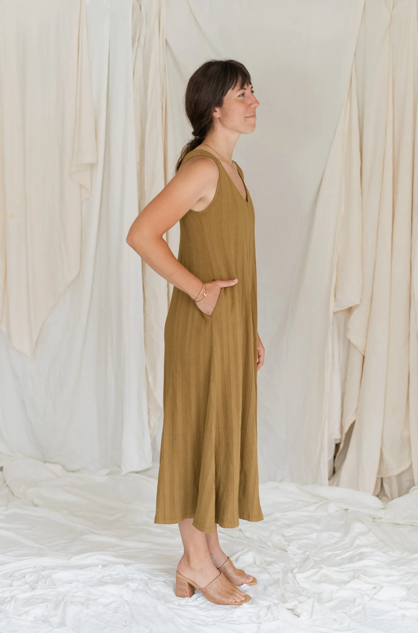 Wide Rib Jumpsuit in Willow Color