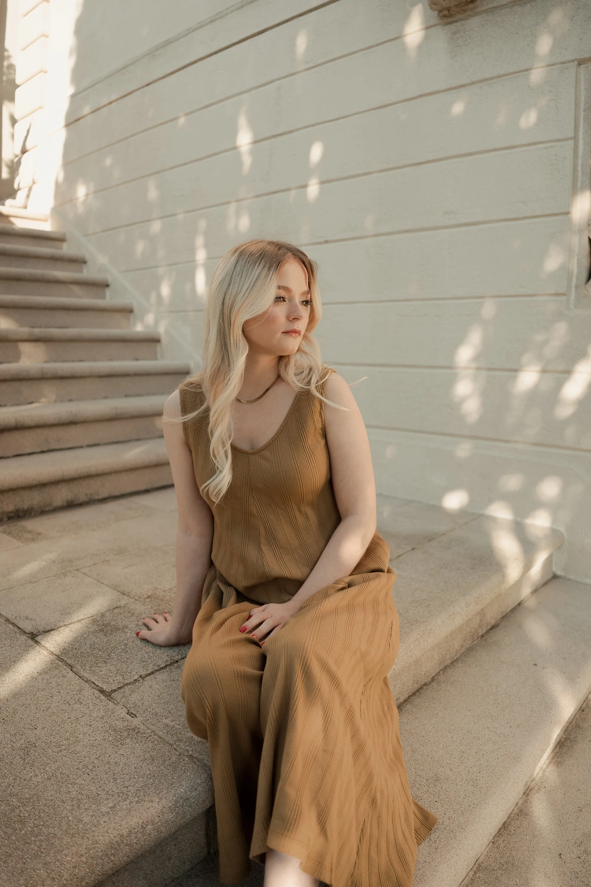 Wide Rib Jumpsuit in Willow Color