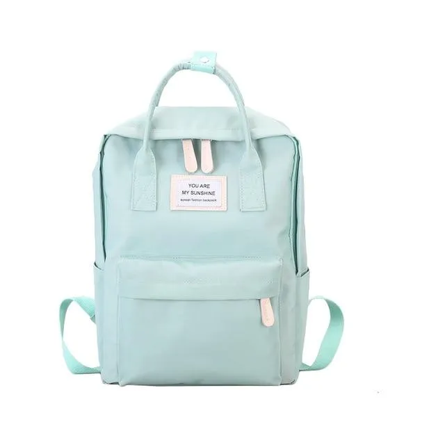 Teen Girls Waterproof Canvas Backpacks Candy-Colored School Bags Cute and Spacious Patchwork Laptop Backpack