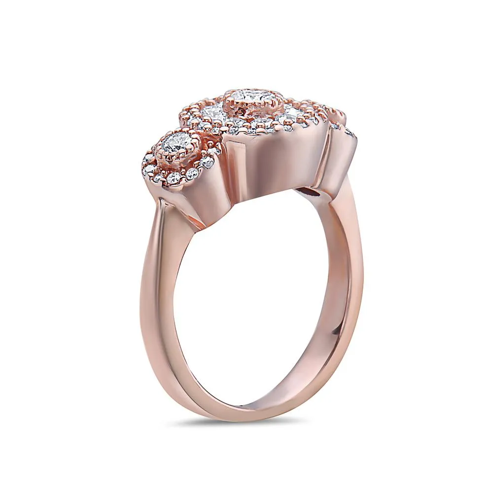 Women's 14k Rose Gold Ring with 1 Carat Diamond - Right Hand Ring