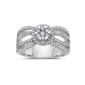 Women's 14k White Gold Right Hand Ring with 0.81 CT