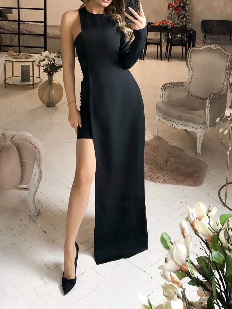 Women's Jumpsuits One-Shoulder Slim Fit Irregular Jumpsuit