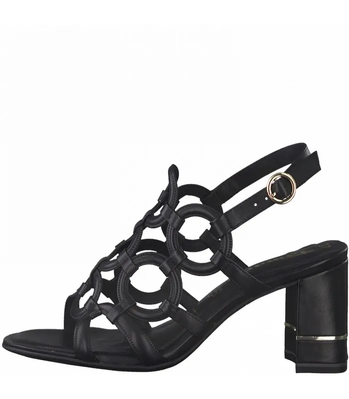 Women's sandal with heel by TAMARIS in black