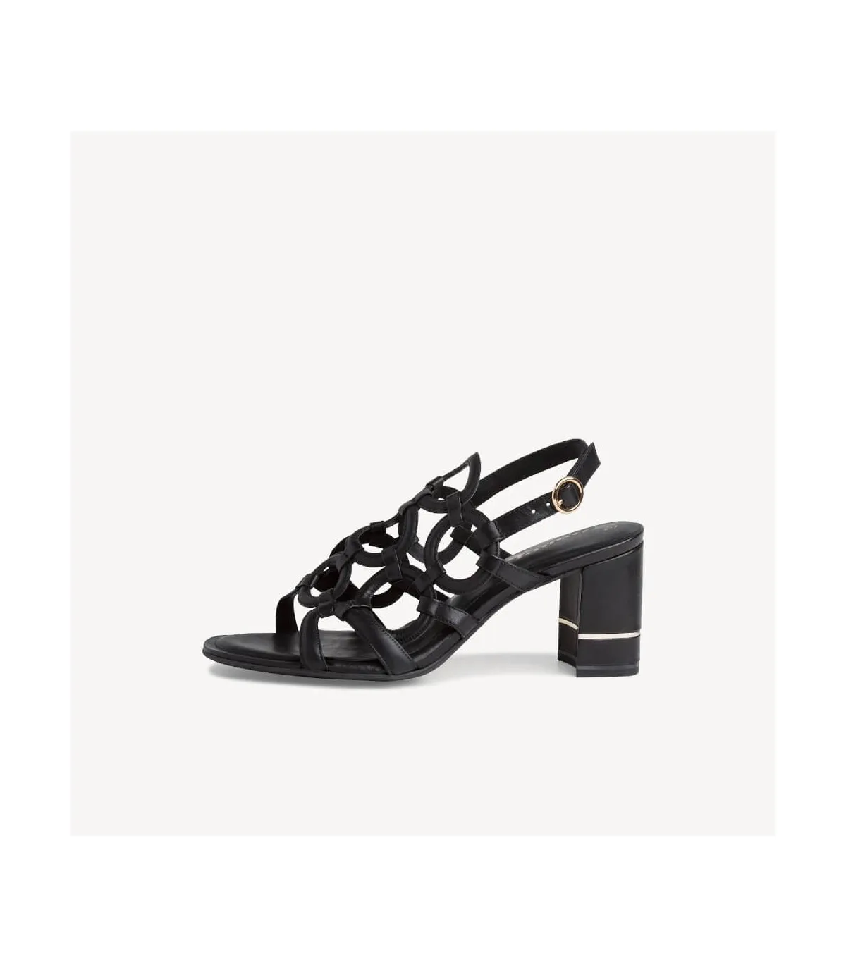 Women's sandal with heel by TAMARIS in black