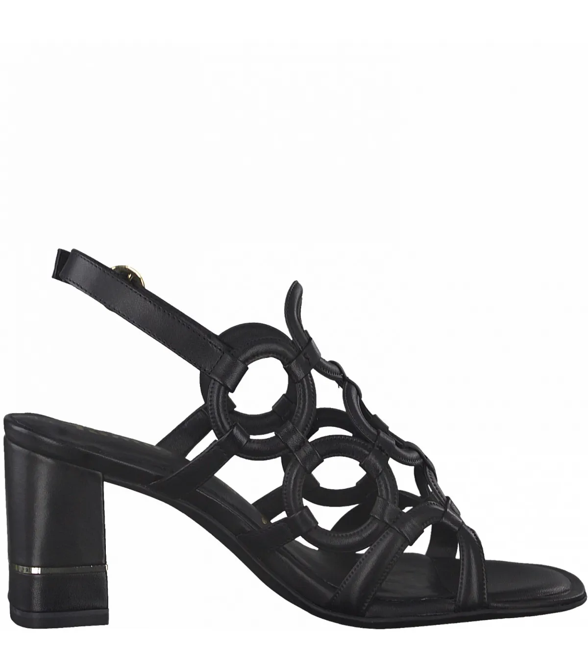 Women's sandal with heel by TAMARIS in black