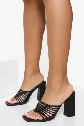 Woven Block Heel Sandal