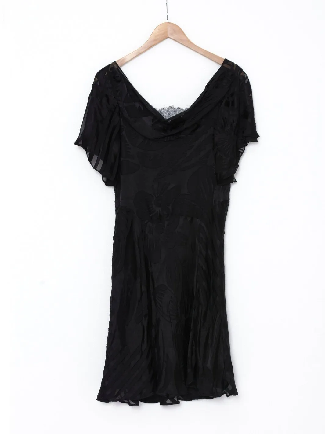 Y2K John Galliano black silk blend dress.