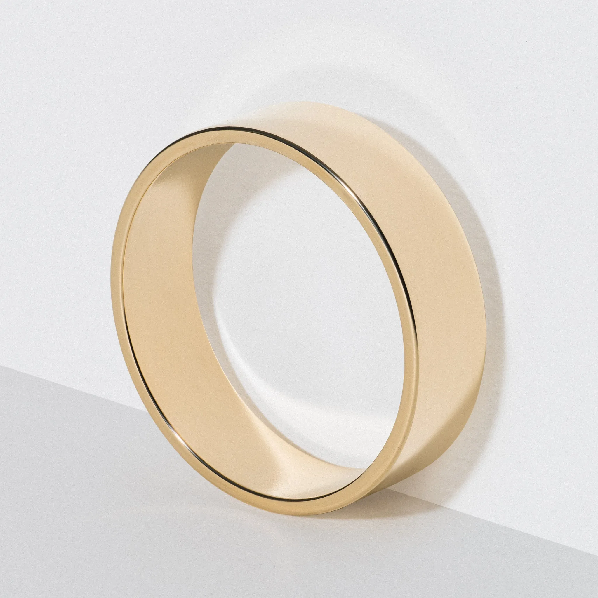 Flat Yellow Gold 6mm Polished Wedding Band