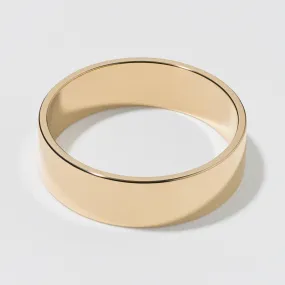 Flat Yellow Gold 6mm Polished Wedding Band